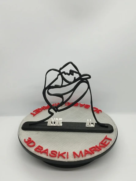 Kişiselleştirilmiş Çift İsimleri 3D Baskı Masa Dekoru, Sevgililer Günü Masa Dekoru, Erkekler İçin Sevgililer Günü Hediyesi, Ofis Dekoru, Sevdiğiniz Kişiye Özel Hediye - 6