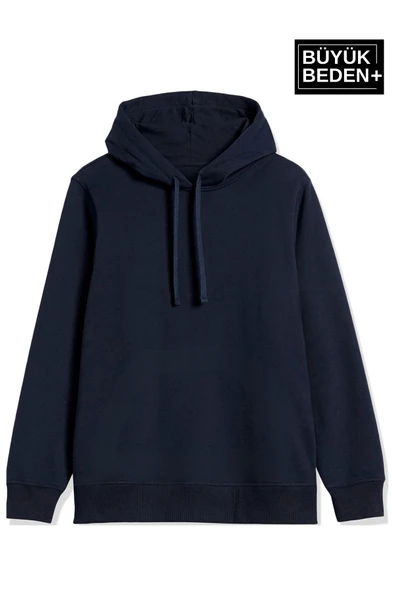 Kadın Büyük Beden Kapşonlu ince Sweatshirt SPR24BSWK57 - 10