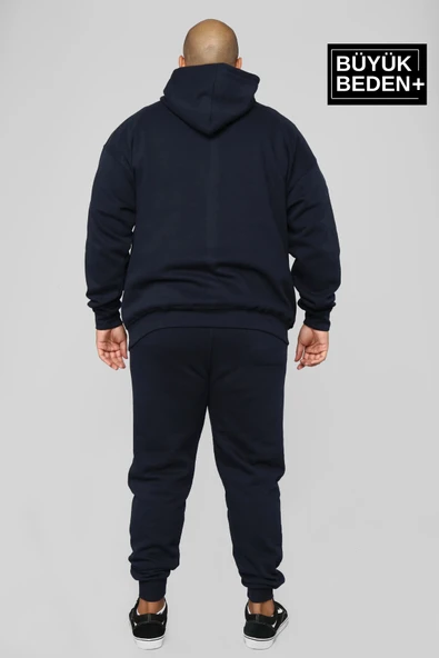 Erkek Büyük Beden Kapşonlu ince Sweatshirt SPR24BSW57 - 6