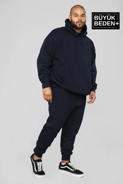 Erkek Büyük Beden Kapşonlu ince Sweatshirt SPR24BSW57 - 5