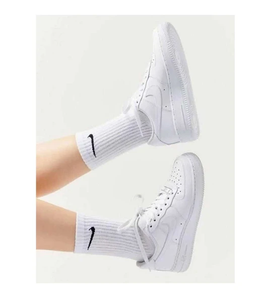 4 Çift Tikli Beyaz Renk Kutulu Unisex Uzun Tenis Çorap - 2
