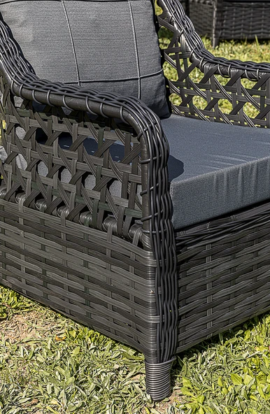 Btk Concept Oscar Rattan Bahçe Mobilyası Tekli Koltuk Antrasit - Resim 3
