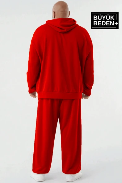 Erkek Büyük Beden Kapşonlu ince Sweatshirt SPR24BSW57 - 11