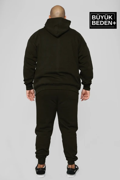 Erkek Büyük Beden Kapşonlu ince Sweatshirt SPR24BSW57 - 3