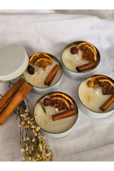 Çelik Kutuda Portakal Tarçınlı Mum - 4