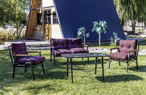 Btk Concept Tarz Model 2+1+1 Bahçe Mobilyası (masa Hedi̇ye) Balkon Takımı Açık Gri