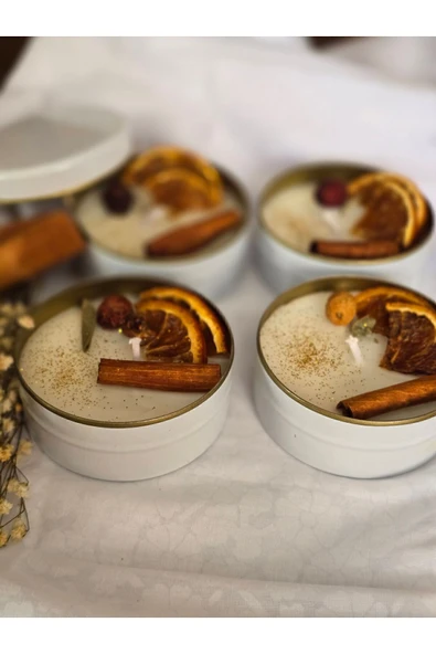 Çelik Kutuda Portakal Tarçınlı Mum - 3