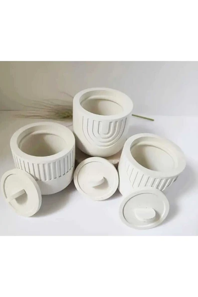 DEKORATİF KAPAKLI BETON ORGANİZER KUTU - 6