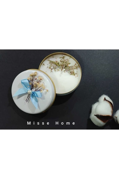 Metal Kutuda Kokulu Aromaterapi Soya Wax Mum