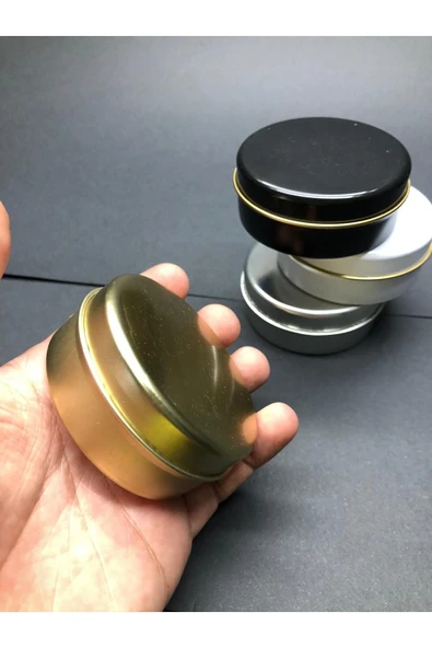 100 CC METAL KUTU - GOLD -GÜMÜŞ-BEYAZ-SİYAH TENEKE KUTU - KÜÇÜK METAL KUTU -METAL TENEKE KUTU 4 ADET - 4