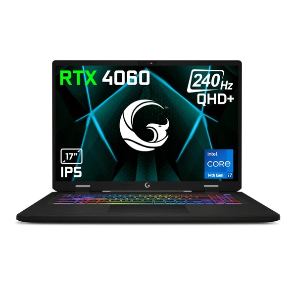 Game Garaj Slayer4 7XL-4060 C4 Intel Core i7 14700HX 64GB RAM 2TB SSD RTX4060 17" QHD 240Hz IPS FreeDOS Dizüstü Bilgisayar + Çanta