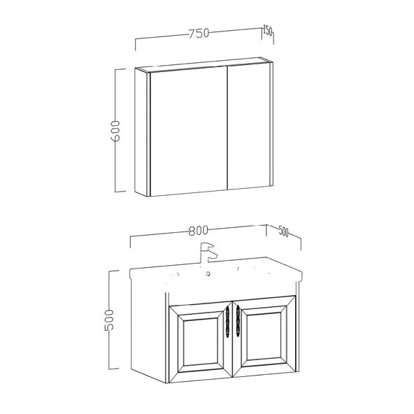 UBM Alaçatı 80 cm Banyo Dolabı Seti Beyaz - 4