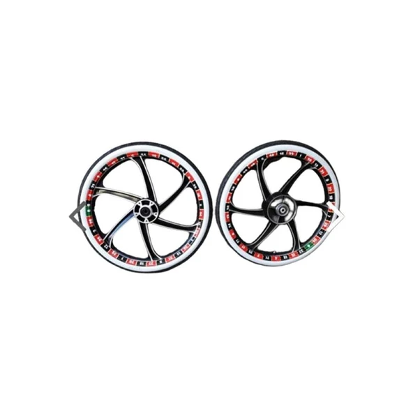 Motosiklet Jant Ruleti Sticker Kırmızı - Siyah - 2