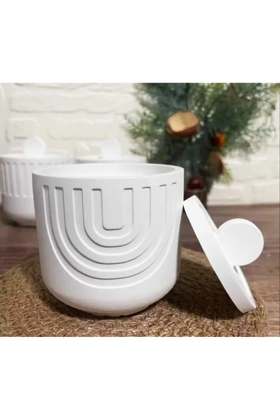 DEKORATİF KAPAKLI BETON ORGANİZER KUTU - 4