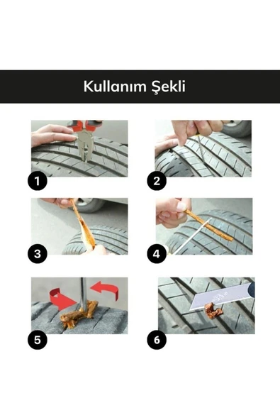 7 Parça Araba Motorsiklet Otomobil Bisiklet Lastik Tamir Kiti Seti - 3