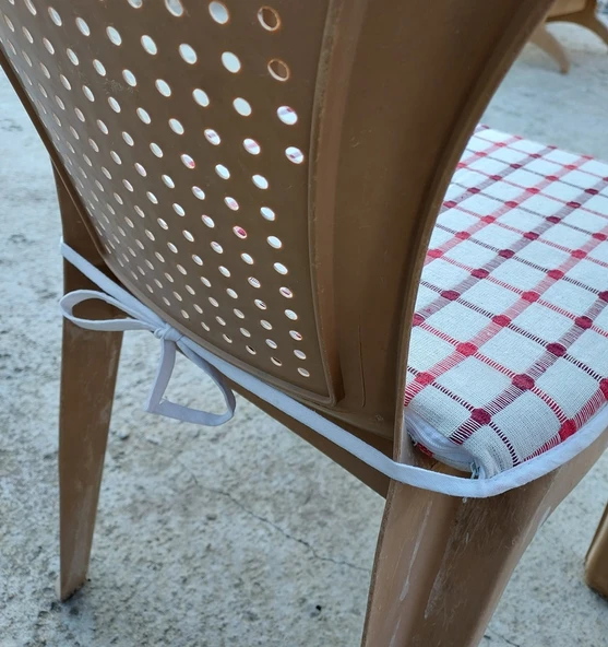 1 Adet Klasik Tek Alt Sandalye Minderi (Kalınlık 3,5cm)-Bordo Kırmızı - Resim 3