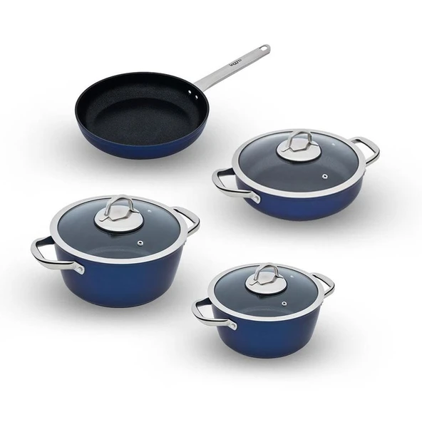 Leggno Master Daily MDY2828SET07BL 7 Parça Tencere Seti Metalik Mavi - 2