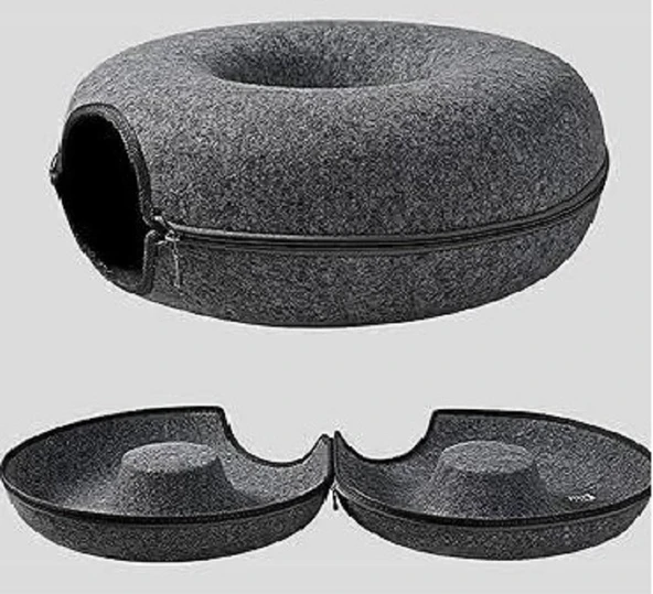 Donot Keçe Kedi Tünel Yatağı 60x28cm - 4