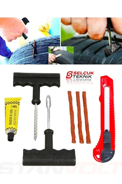 7 Parça Araba Motorsiklet Otomobil Bisiklet Lastik Tamir Kiti Seti