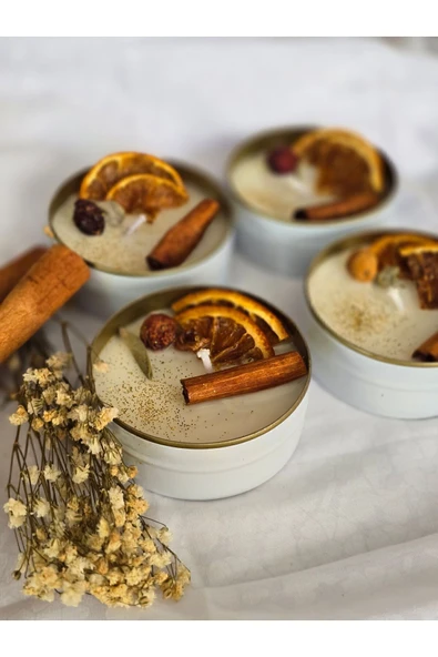 Çelik Kutuda Portakal Tarçınlı Mum - 2