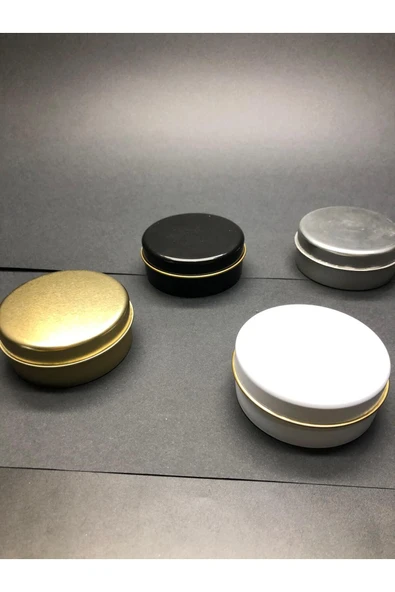 100 CC METAL KUTU - GOLD -GÜMÜŞ-BEYAZ-SİYAH TENEKE KUTU - KÜÇÜK METAL KUTU -METAL TENEKE KUTU 4 ADET - 2