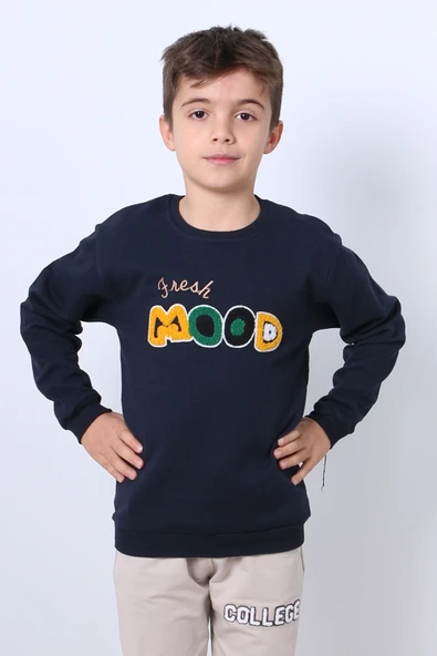 ERKEK ÇOCUK ŞARDONLU SWEAT MOOD NAKIŞ DETAYLI RİBANALI E35 - Resim 11