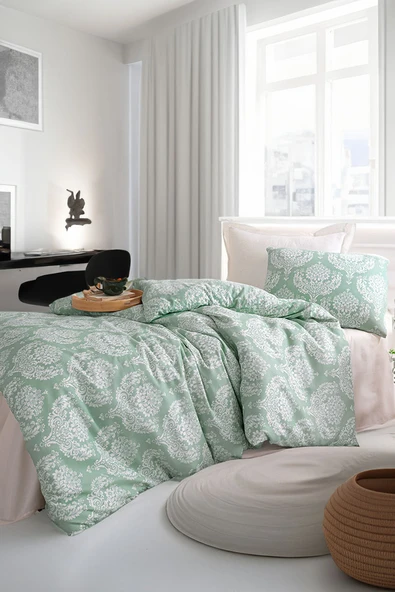 Upstyle Kolay Ütülenir Su Yeşili Tek Kişilik Nevresim Takımı  Yumuşak Dayanıklı ve Hızlı Kuruyan - Resim 3