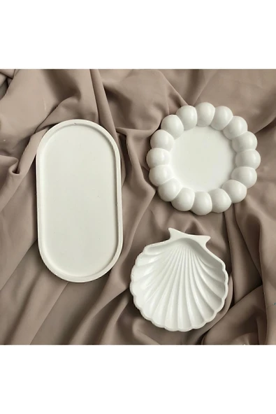 Dekoratif Tabak 3’lü Oval & Baloncuk Set - 3