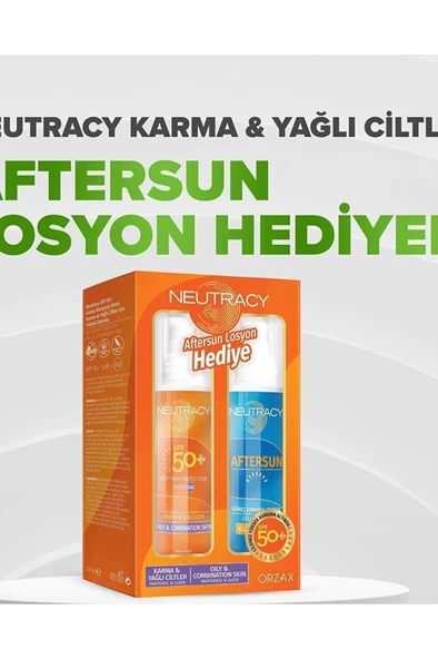 Neutracy Güneş Losyonu SPF50+ 150 Ml + Aftersun 150 Ml Karma & Yağlı Ciltler(SKT:01/2026)