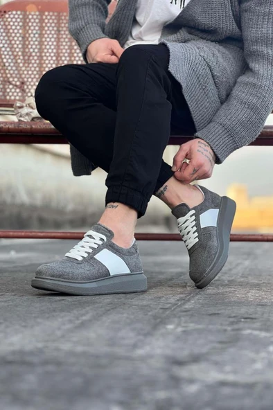 WG011 Gri Süet Erkek Casual Ayakkabı - Resim 2