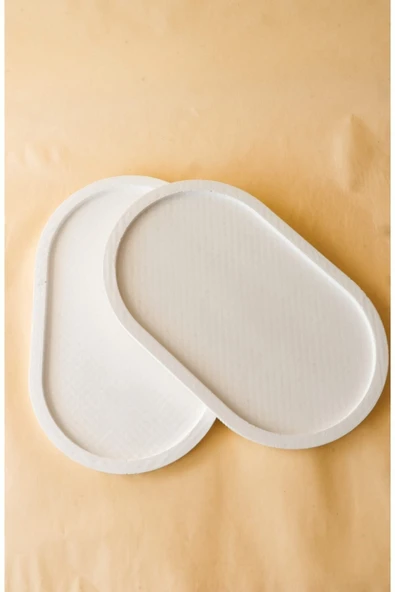 Beyaz Renk Beton Tepsi - 3