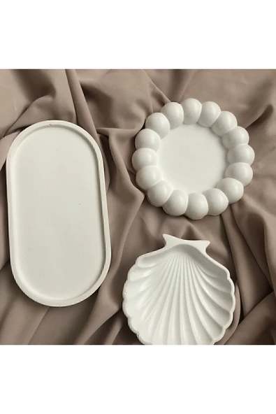 Dekoratif Tabak 3’lü Oval & Baloncuk Set - 2