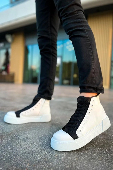 CH167 GBT Blazer Erkek Bot BEYAZ/SIYAH - Resim 2