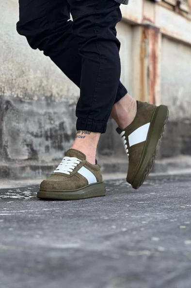 WG011 Haki Süet Erkek Casual Ayakkabı - Resim 3