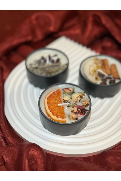 3’lü Mum Seti -Siyah Mat Metal Kutu 100 cc - 3