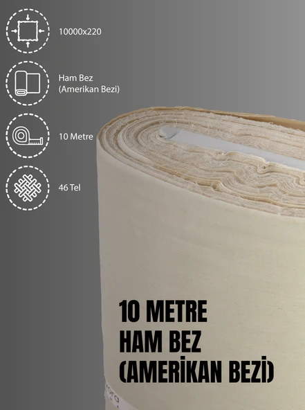 %100 Pamuk 46 Tel Amerikan Bezi Ham Bez Punch Kumaş - Krem 1000x220 cm