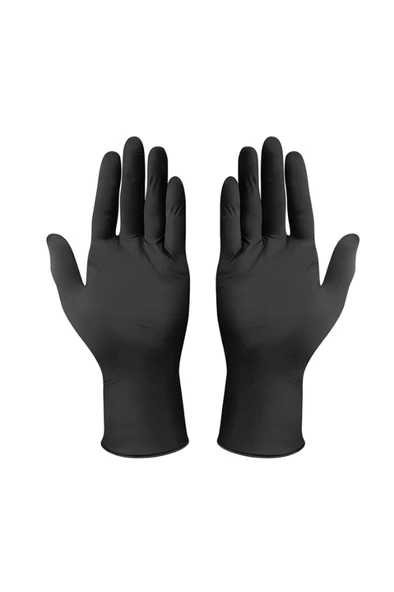 Siyah Eldiven Medium Pudrasız Nitril Eldiven 100'lü Çok Amaçlı Gıdaya Uygun Eldiven - 2