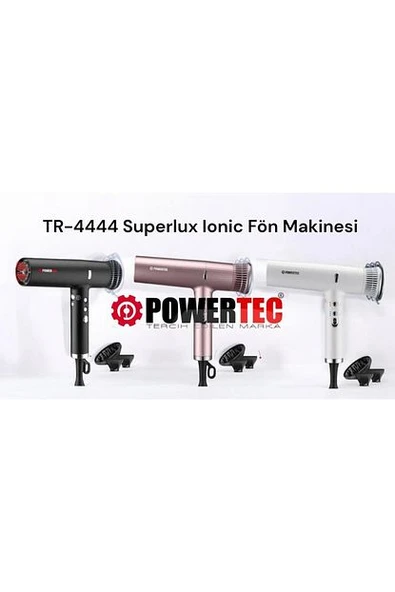 Powertec TR-4444 B Süperlux Ionic Fön Makinası - Siyah