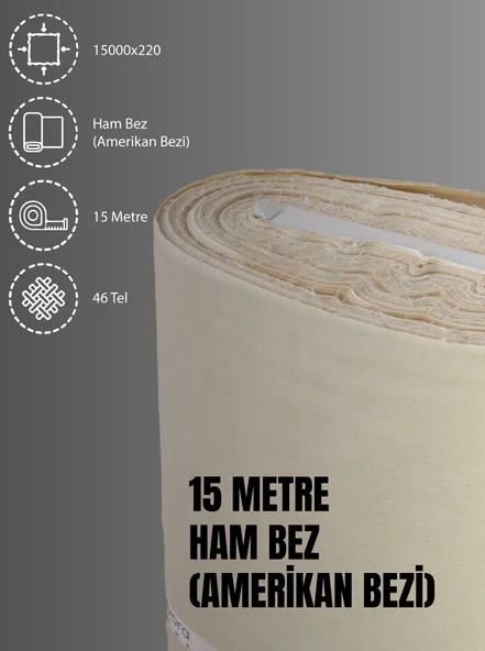 %100 Pamuk 46 Tel Amerikan Bezi Ham Bez Punch Kumaş - Krem 1500x220 cm