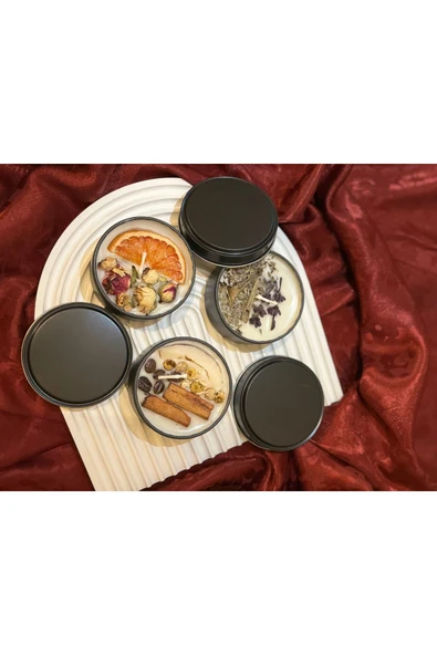 3’lü Mum Seti -Siyah Mat Metal Kutu 100 cc - 2