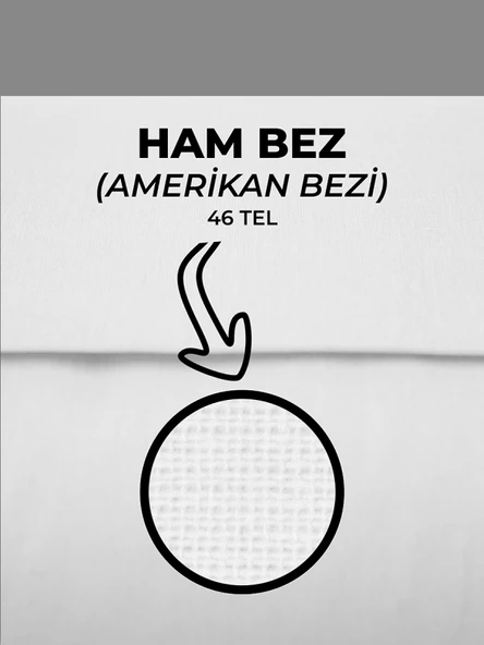 %100 Pamuk 46 Tel Amerikan Bezi Ham Bez Punch Kumaş - Beyaz 2000x240 cm - 3