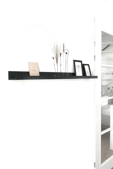 Koyu Ahşap Modern Duvar Rafı - 100 cm
