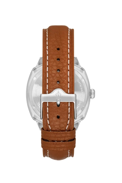 Safir Cam / 10 Atm / Paslanmaz Çelik (316L) / Hakiki Deri Erkek Kol Saati V4 - 4