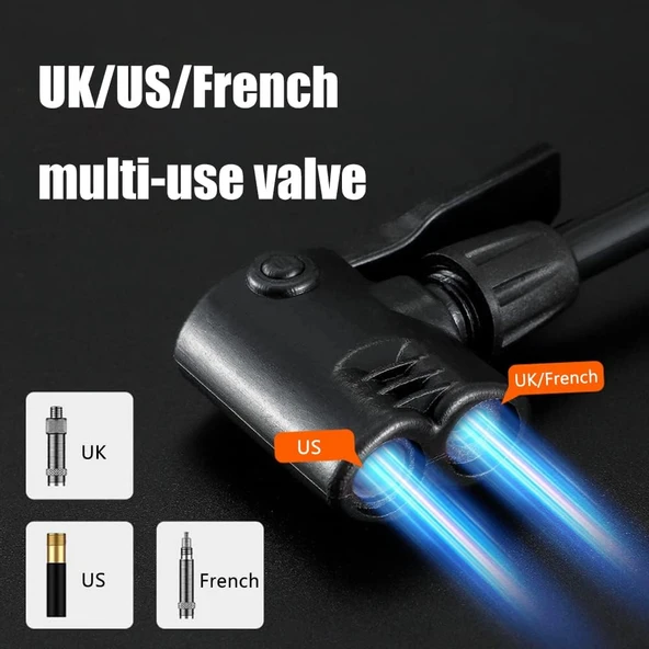 Basınç Göstergeli Hava Pompası El Tipi Bisiklet , Motorsiklet Tekeri Şişirme Pompası - 4