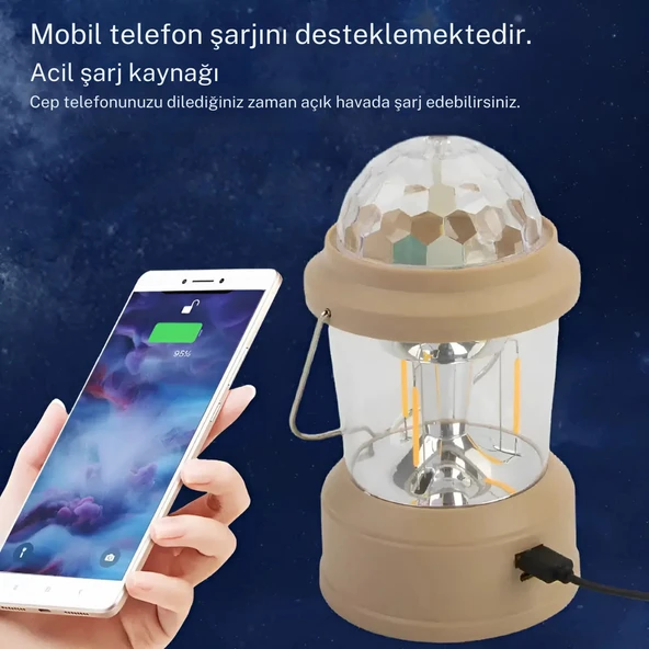 Çok Fonksiyonlu Renkli Şarj Edilebilir Kamp Lambası – Pratik ve Şık Aydınlatma Çözümü - 3