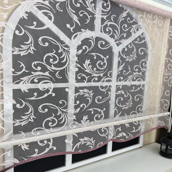 StorBurada Çift Mekanizmalı Pembe Tül Stor Perde STB-130  Pembe 80 x 200 - Resim 2