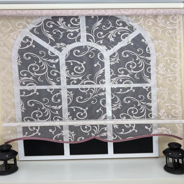 StorBurada Çift Mekanizmalı Pembe Tül Stor Perde STB-130  Pembe 130 x 260 - Resim 4