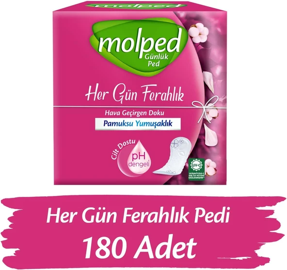 Molped Her Gün Ferahlık İnce Günlük Ped 60'lı 3 Adet