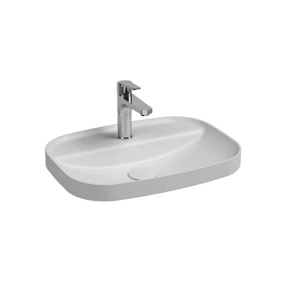 Isvea Infinity İnset Batarya Delikli Lavabo 55cm Mat Beyaz - 3