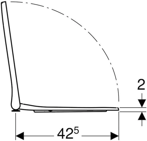 Geberit Smyle Square Slim Klozet Kapağı Yavaş Kapanır 500.687.01.1 - 3